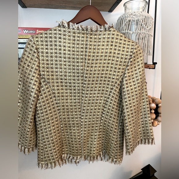 Trina Turk tweed fringe blazer - Picture 2 of 4